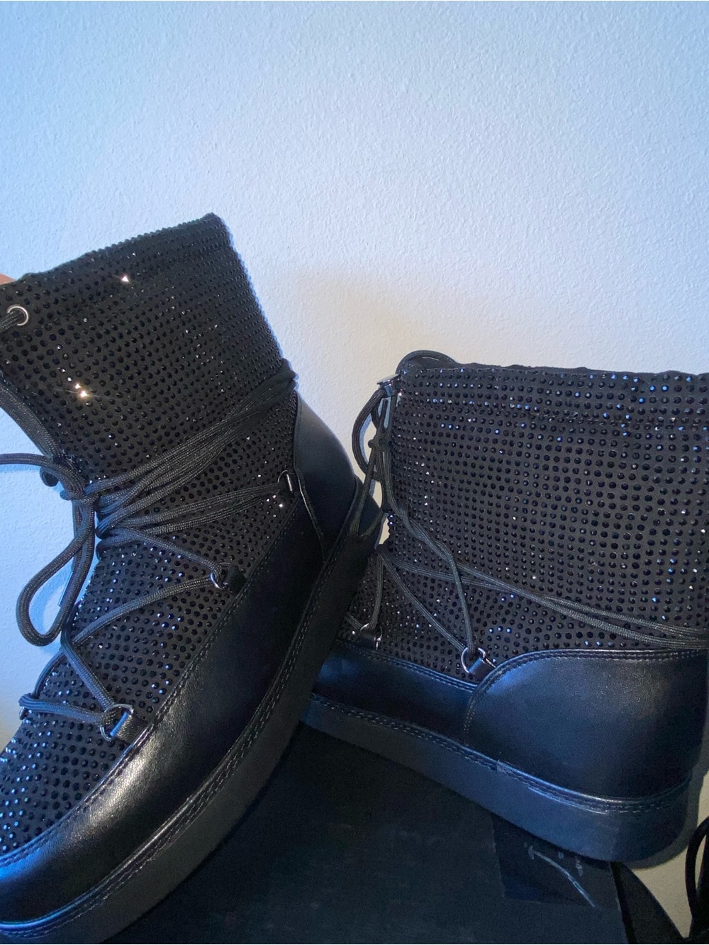 I.N.C. Women's Rhinestone Lace-Up Boots